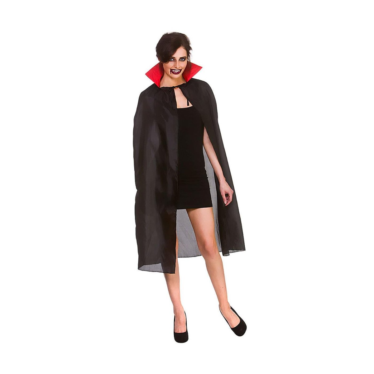 Wicked Costumes Ltd - Black Cape with Red Collar - Adult - Fancy Dress Central