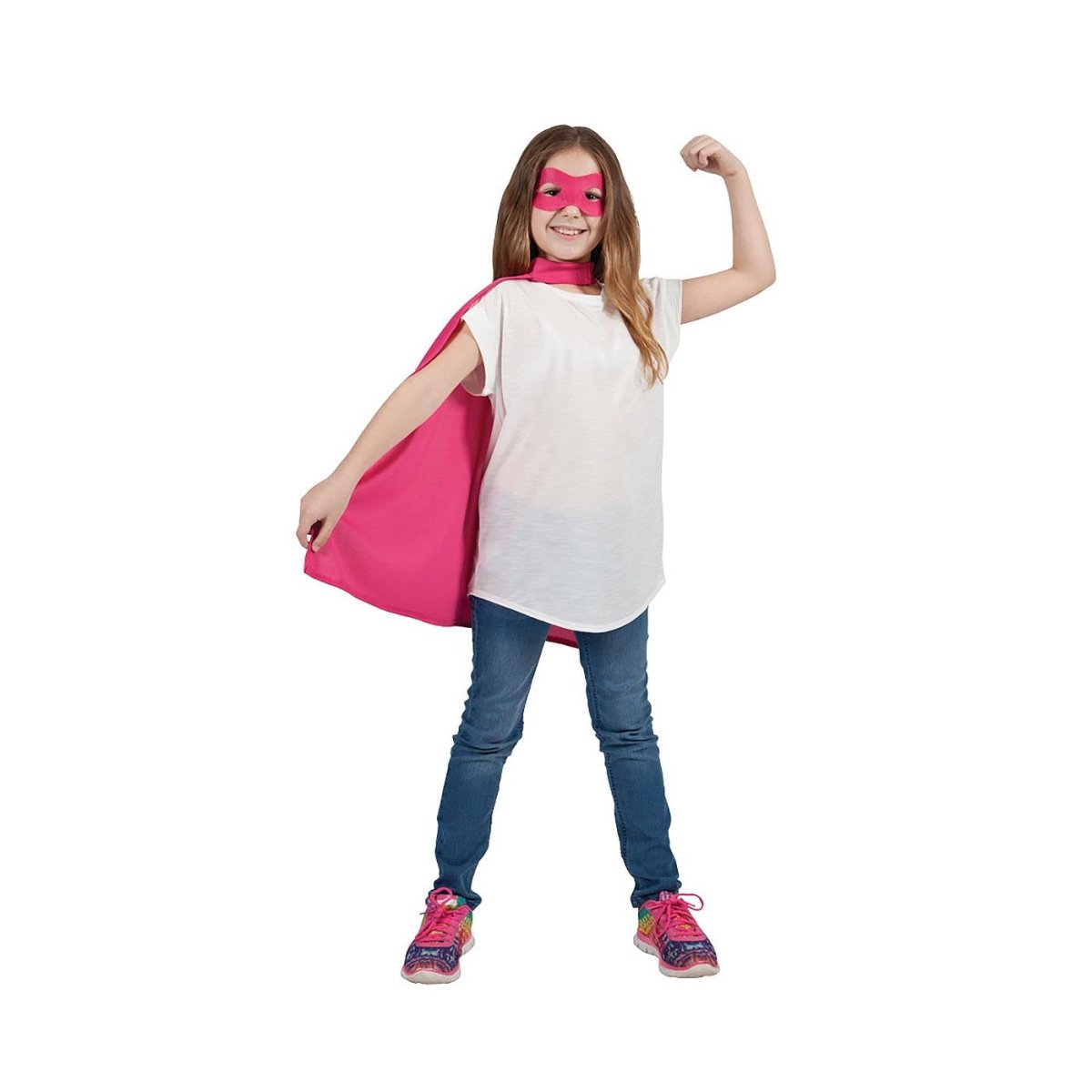 Wicked Costumes Ltd - Super Hero Cape & Mask (Pink) - Child - Fancy Dress Central