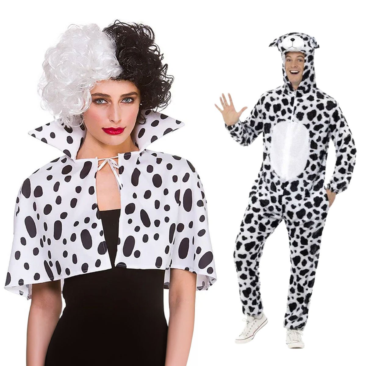 Fancy Dress Central - Dalmation Lady & Dog Onesie - Couples Costume - Fancy Dress Central