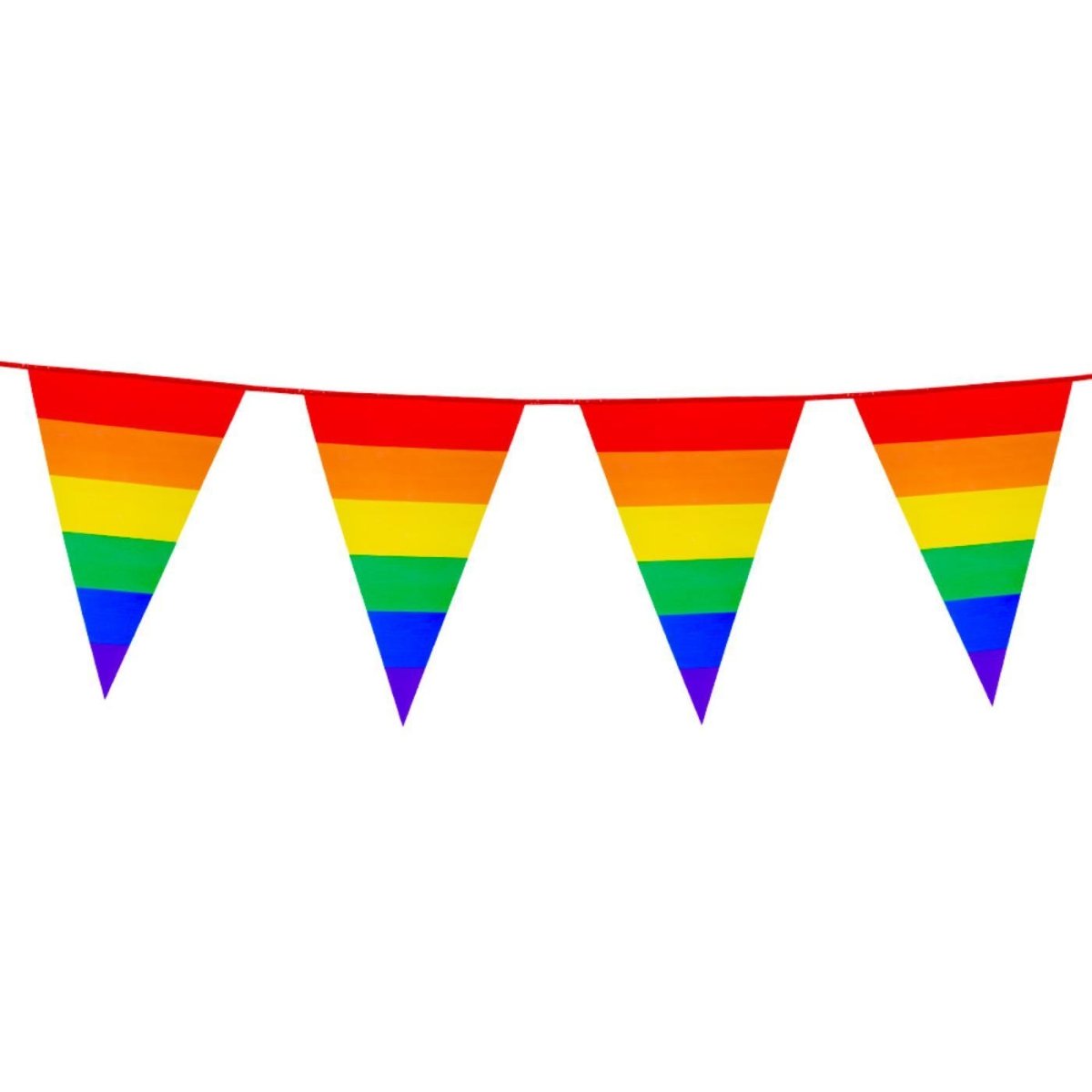 Boland - 8m Giant Rainbow Triangular Bunting - Fancy Dress Central