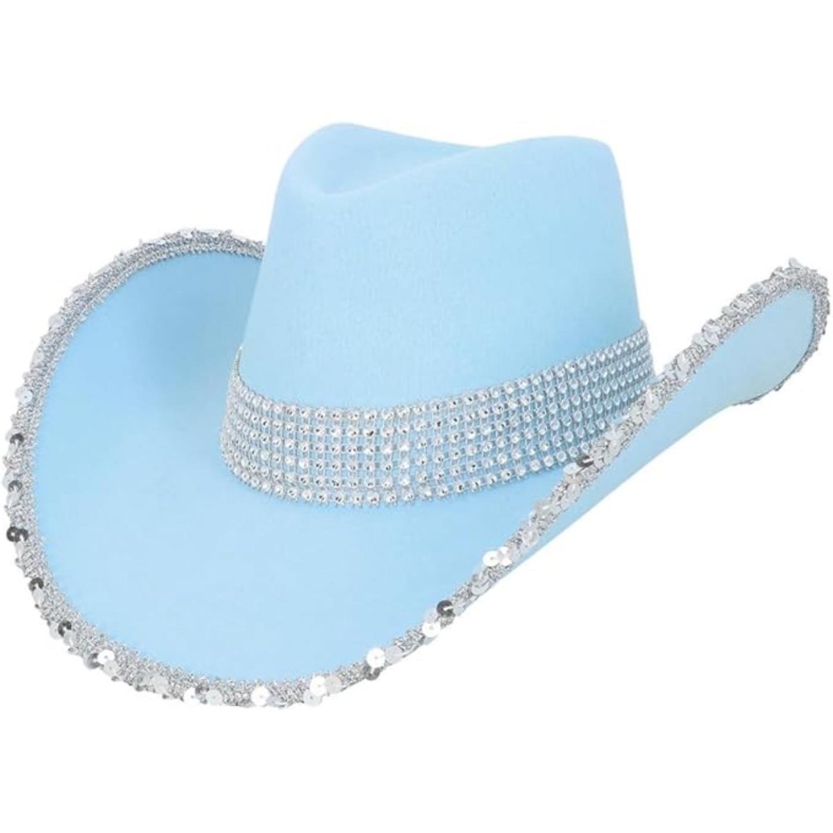 Boland - Sparkle Cowboy Hat (Blue) - Adult - Fancy Dress Central