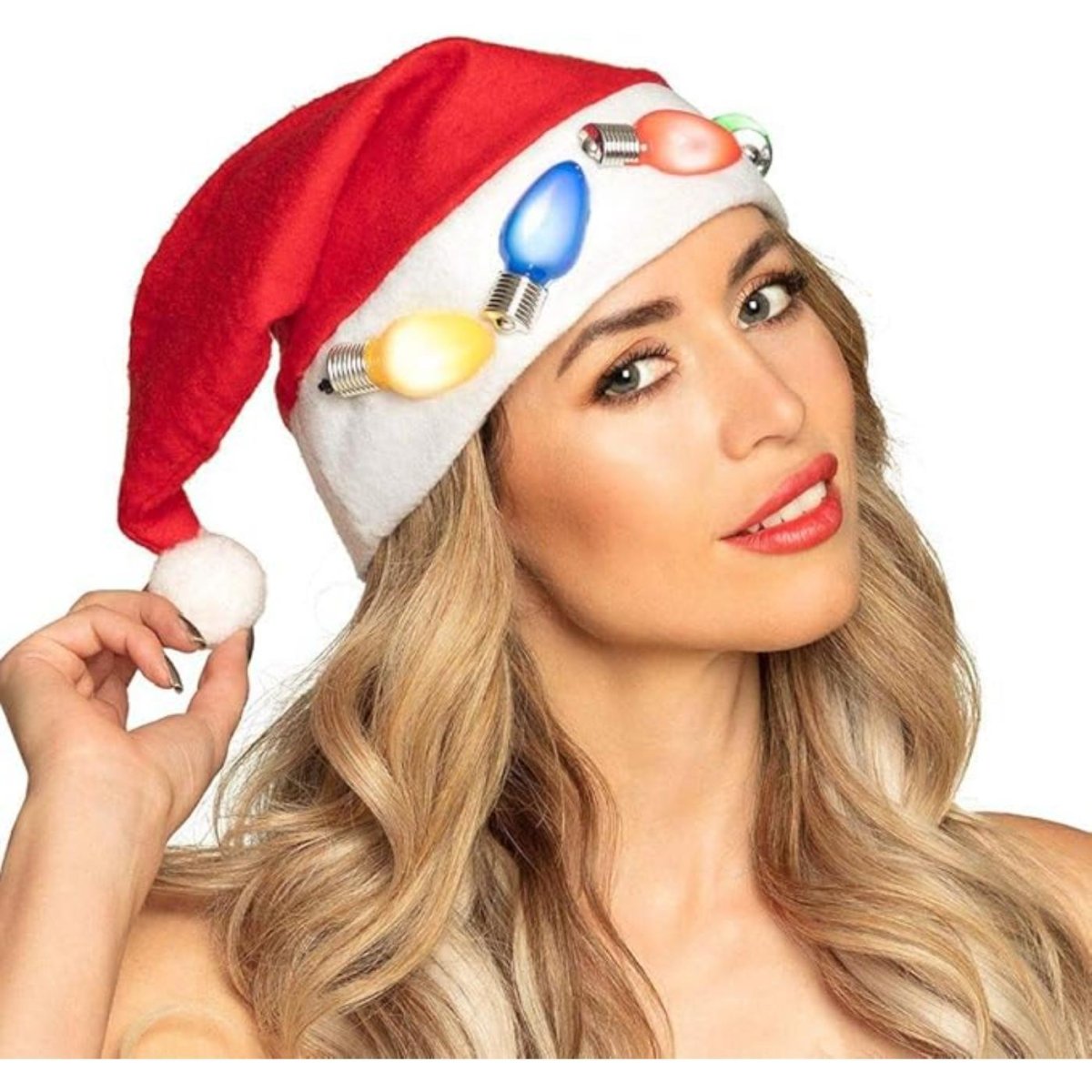 Boland - LED Flashing Santa Hat - Adult - Fancy Dress Central