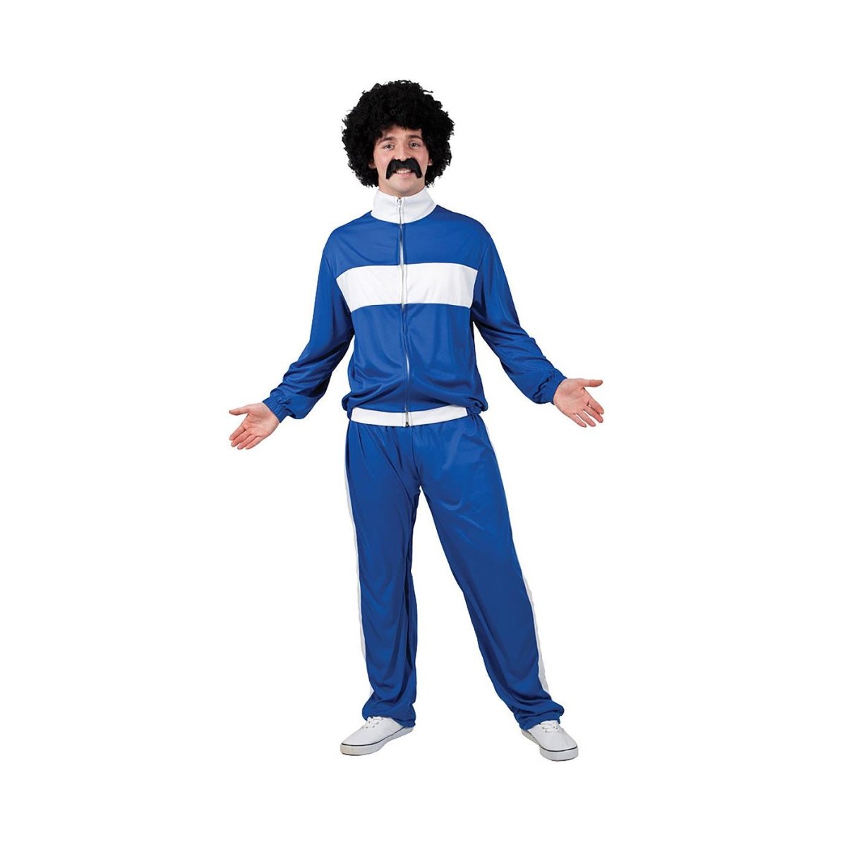 Wicked Costumes - 80s Retro Trackie Costume (Blue) - Men - Fancy Dress Central