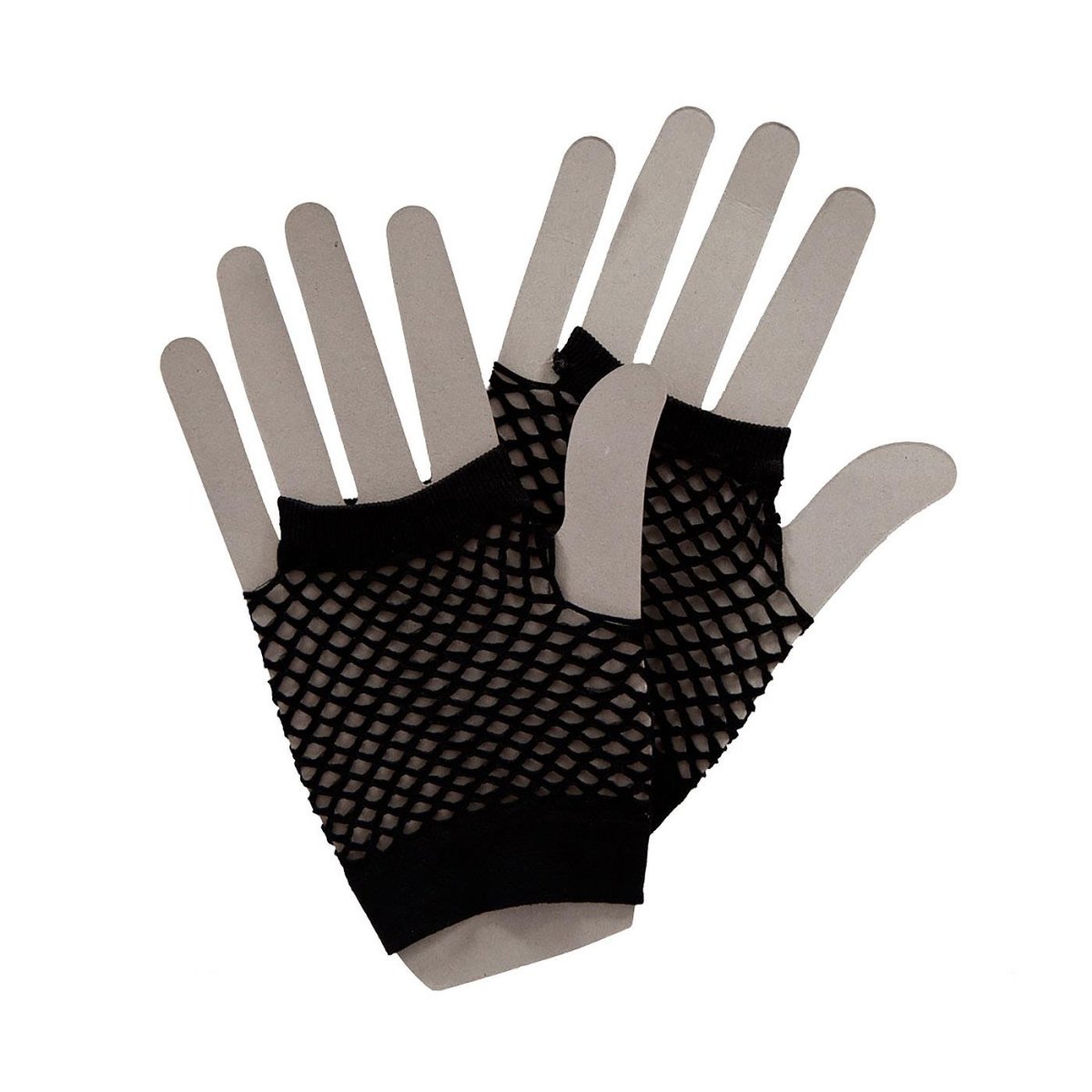 Wicked Costumes Ltd - Short 80s Net Gloves (Black) - Adult - Fancy Dress Central