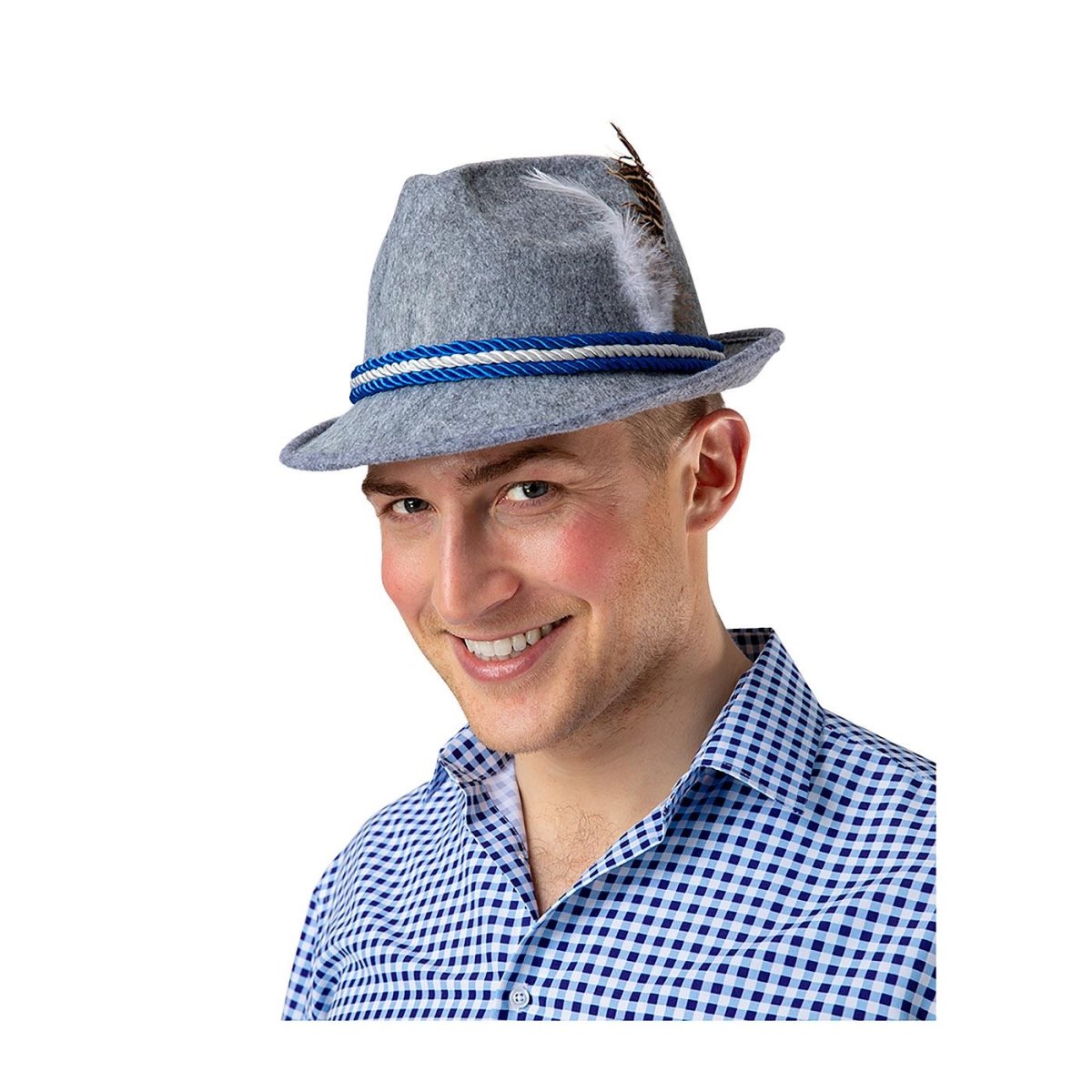 Wicked Costumes Ltd - Oktoberfest Bavarian Hat (Grey) - Adult - Fancy Dress Central