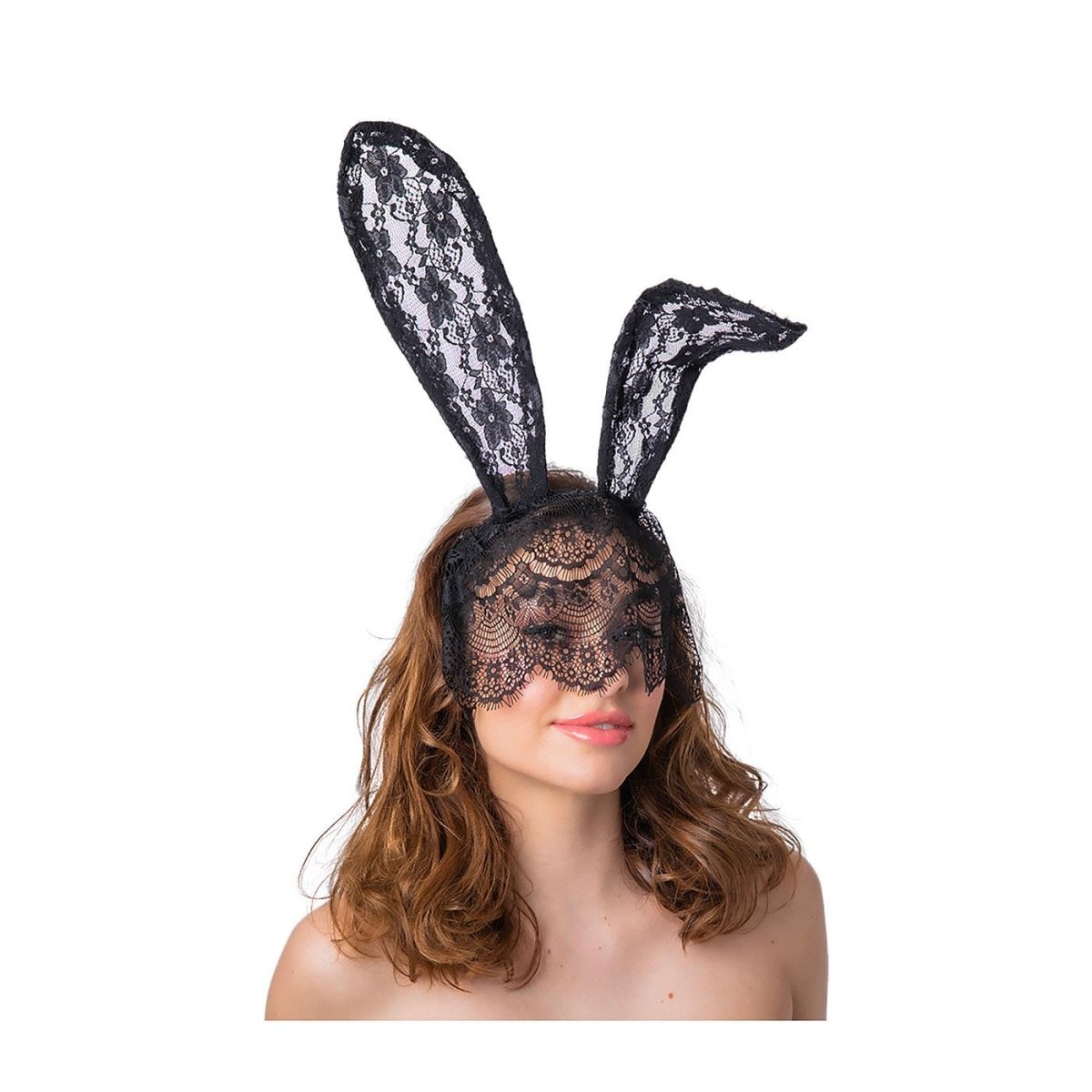 Wicked Costumes Ltd - Lace Bunny Ears with Veil - Adult - Fancy Dress Central