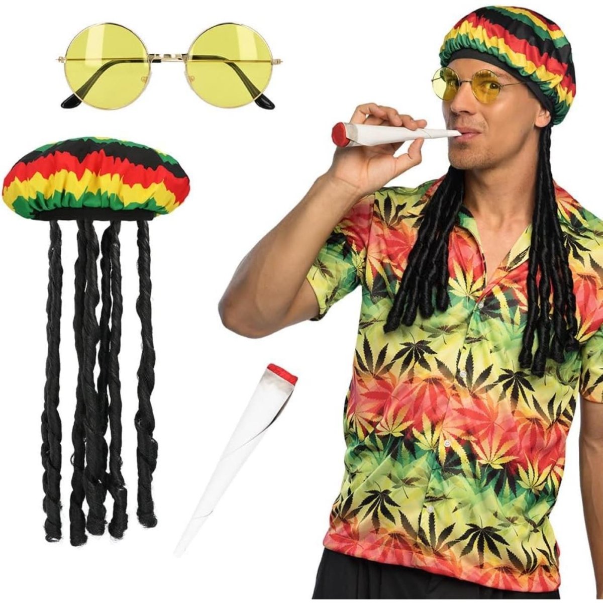 Boland - Reggae Party Accessory Kit - Men - Fancy Dress Central