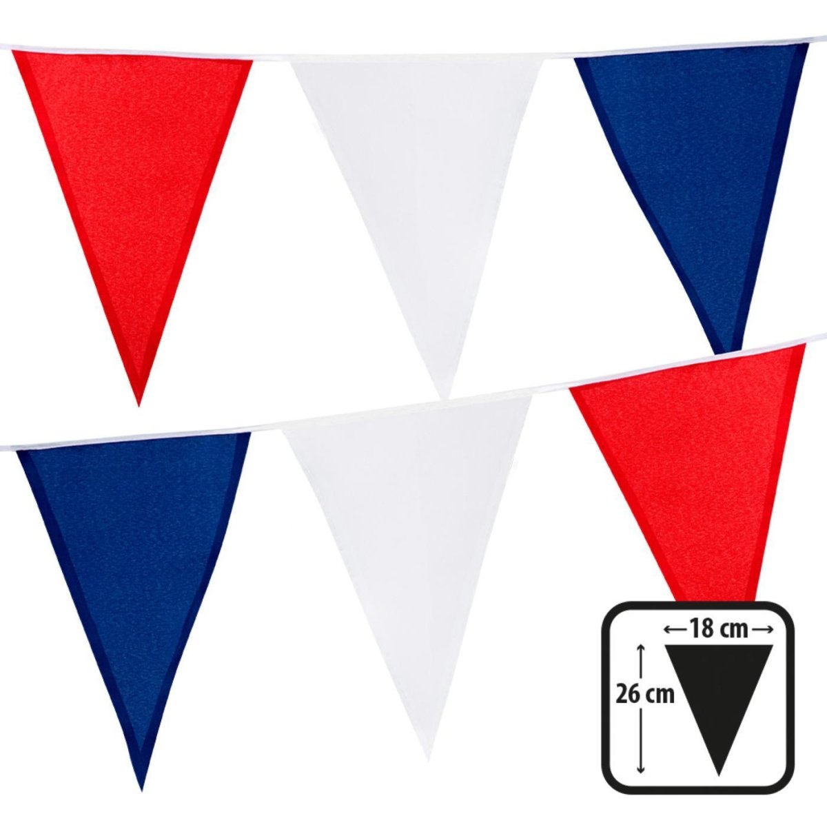 Boland - 10m Tri - Colour Fabric Triangular Bunting - Fancy Dress Central