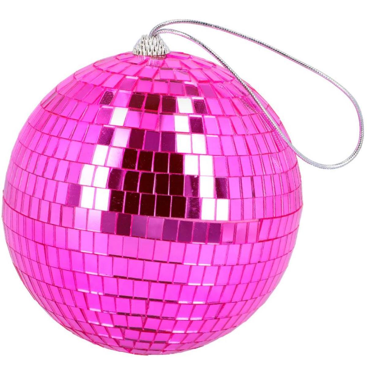 Boland - Disco Ball 15cm (Pink) - Party Decoration - Fancy Dress Central