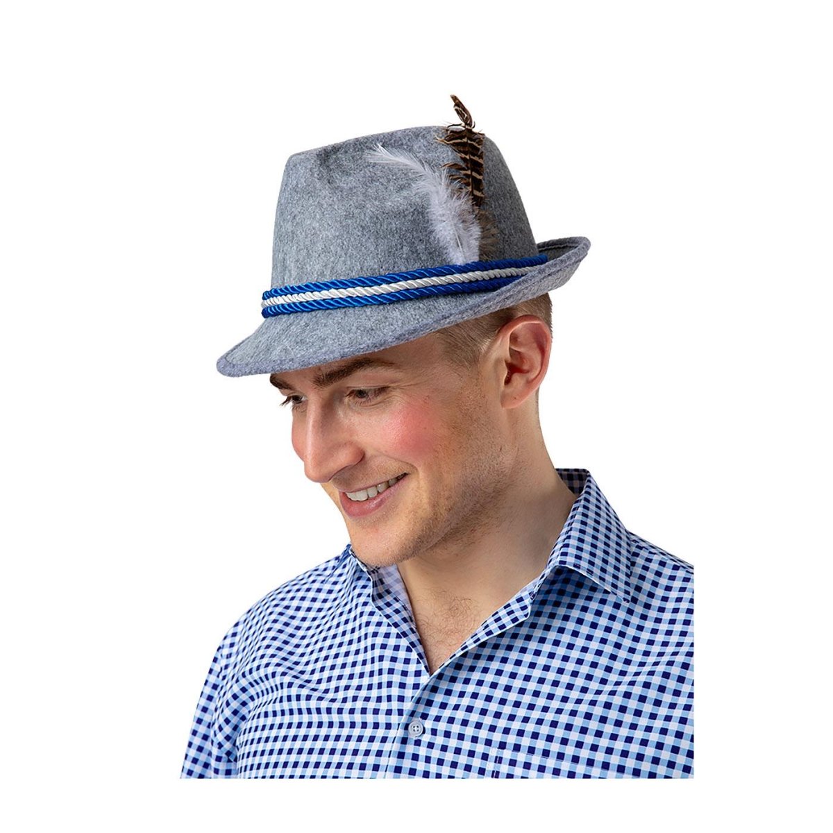 Wicked Costumes Ltd - Oktoberfest Bavarian Hat (Grey) - Adult - Fancy Dress Central