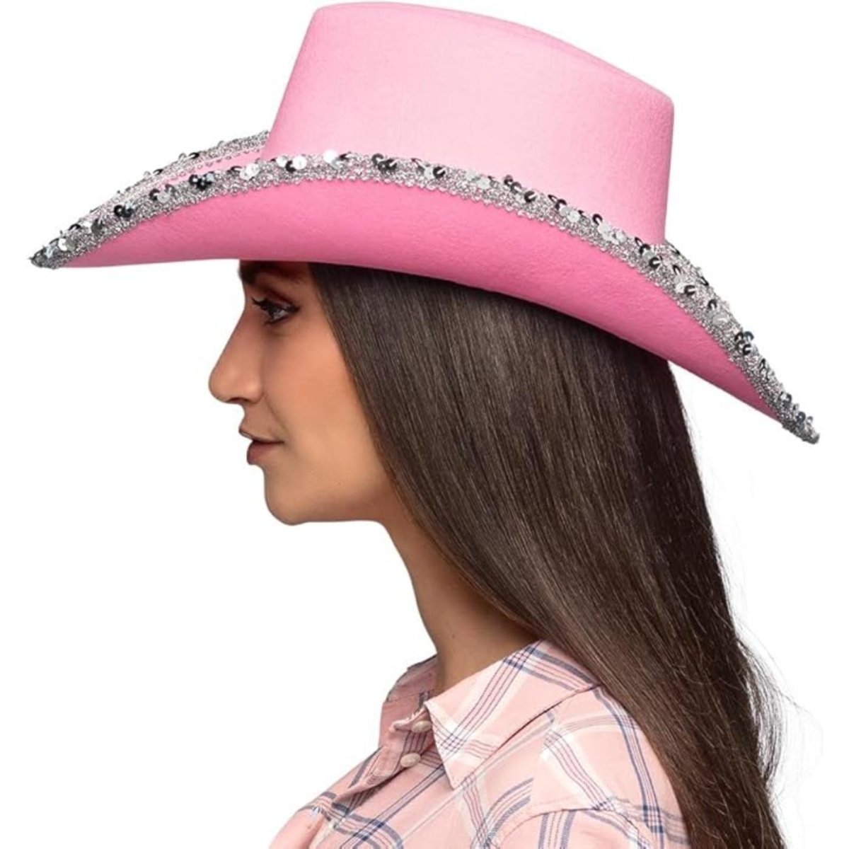 Boland - Sparkle Cowboy Hat (Pink) - Adult - Fancy Dress Central