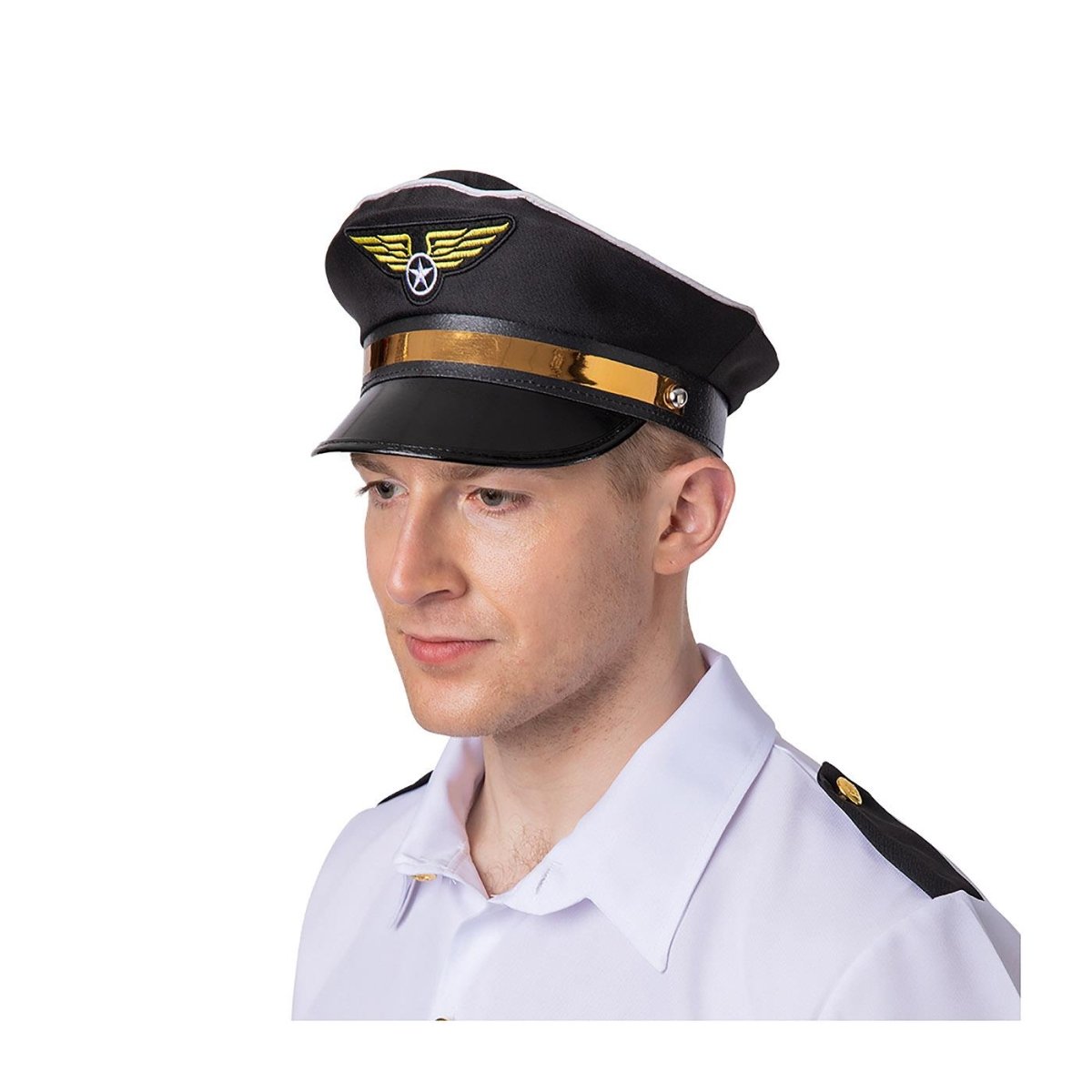 Wicked Costumes Ltd - Airline Pilot Hat (Black) - Adult - Fancy Dress Central