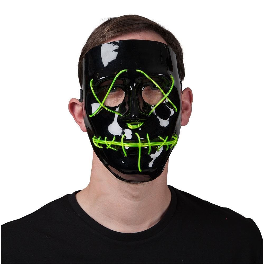 Wicked Costumes Ltd - Purge Light Up Mask (Neon Green) - Adult - Fancy Dress Central
