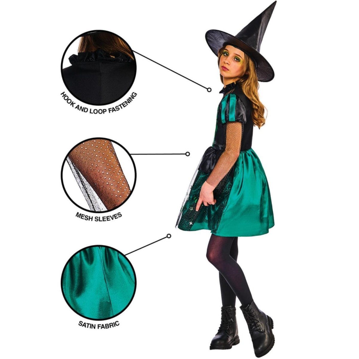 Rubies - Wicked Witch of The West Costume - Girls - Fancy Dress Central