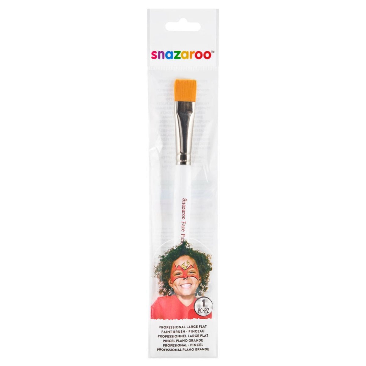 Colart - Flat Face Paint Brush (White) - Large - Fancy Dress Central