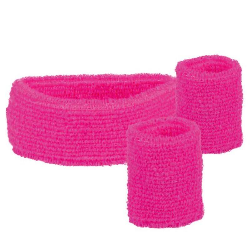 Boland - Sweatband Set (Pink) - Adult - Fancy Dress Central
