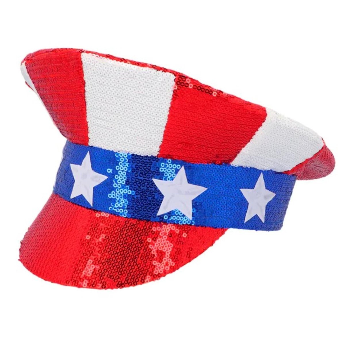 Boland - Sequin USA Hat - Adult - Fancy Dress Central