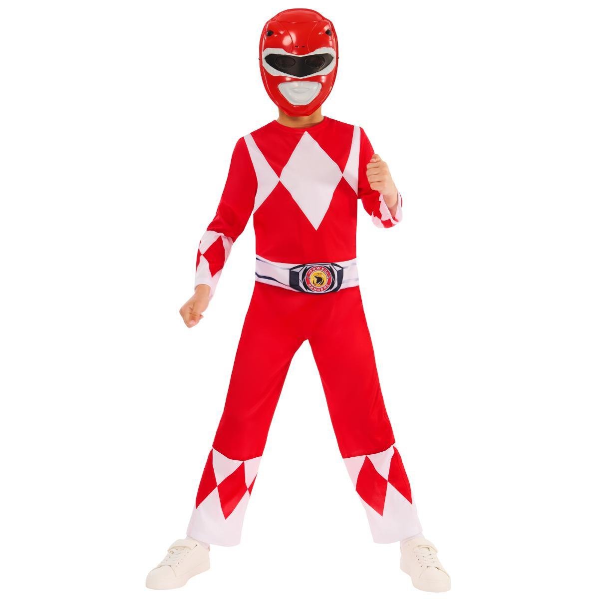 Rubies - Mighty Morphin Power Ranger Costume (Red) - Child - Fancy Dress Central