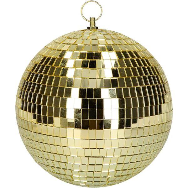 Boland - Disco Ball 20cm (Gold) - Party Decoration - Fancy Dress Central