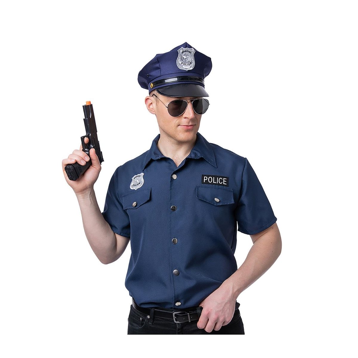 Wicked Costumes - Police Shirt (Blue) - Men - Fancy Dress Central