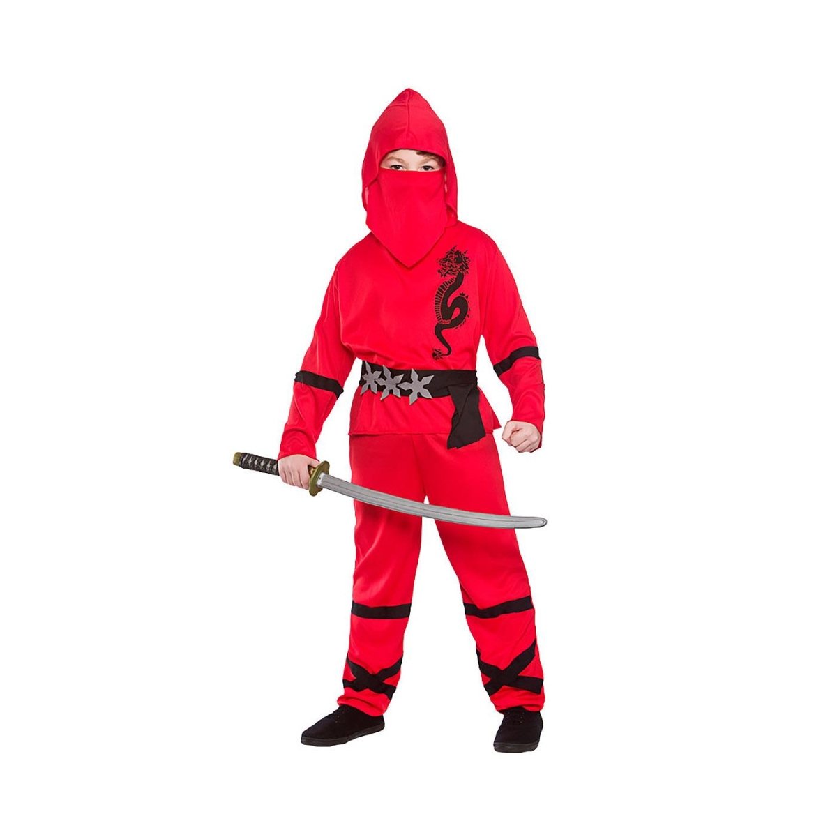 Wicked Costumes - Power Ninja Costume (Red) - Child - Fancy Dress Central