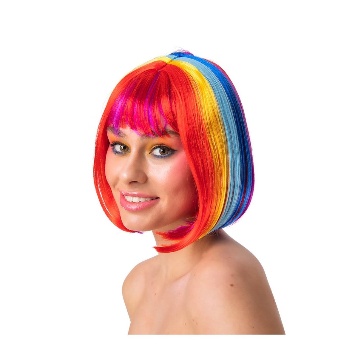 Wicked Costumes Ltd - Rainbow Diva Wig - Adult - Fancy Dress Central