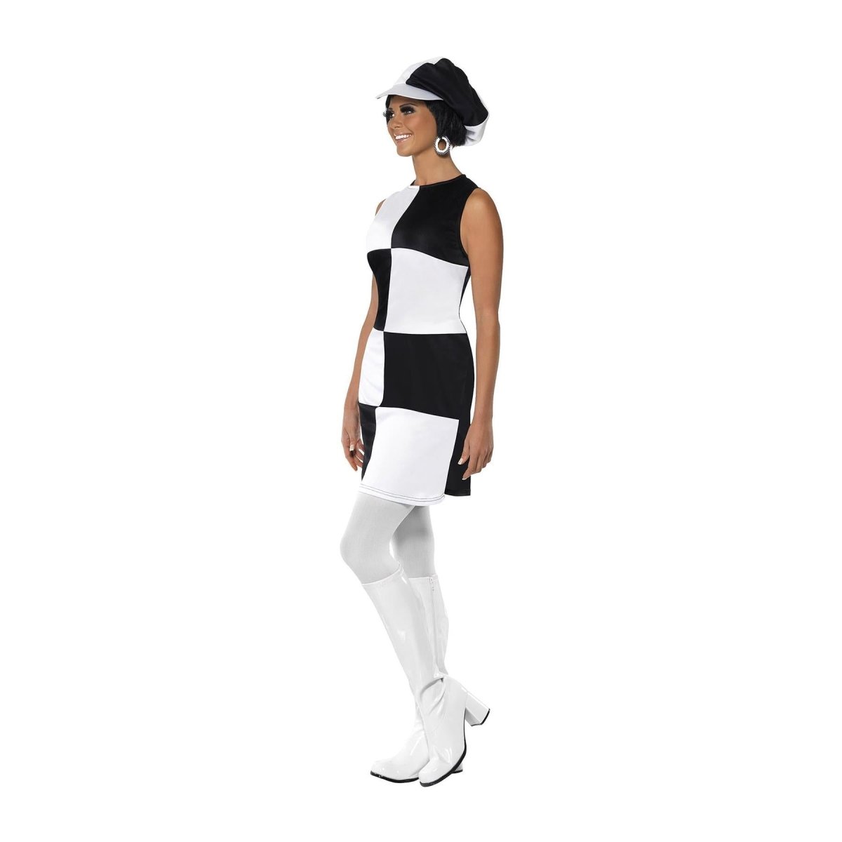 Smiffys - Black & White Party Girl Costume - Women - Fancy Dress Central
