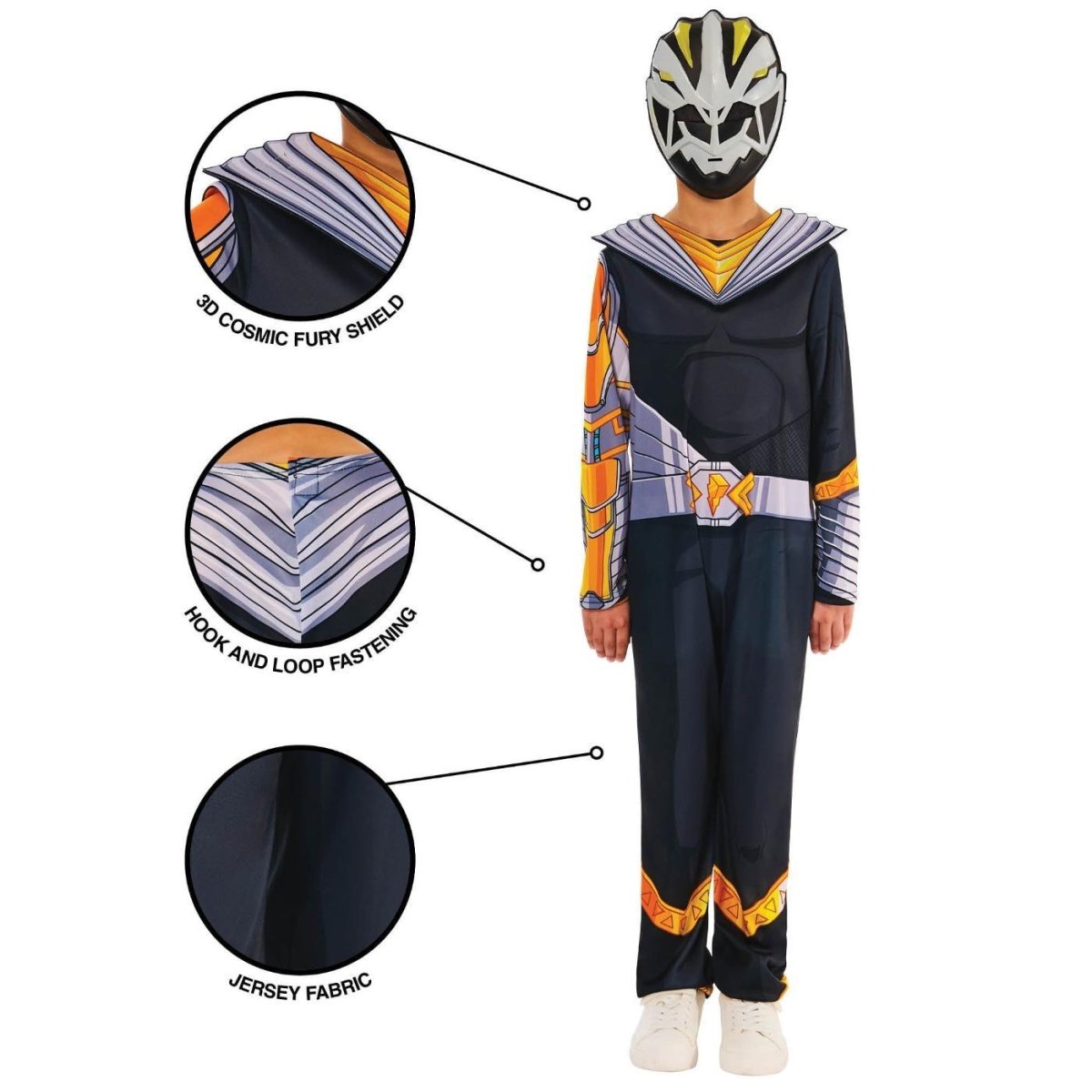Rubies - Power Rangers Cosmic Fury Ranger Costume (Black) - Boys - Fancy Dress Central