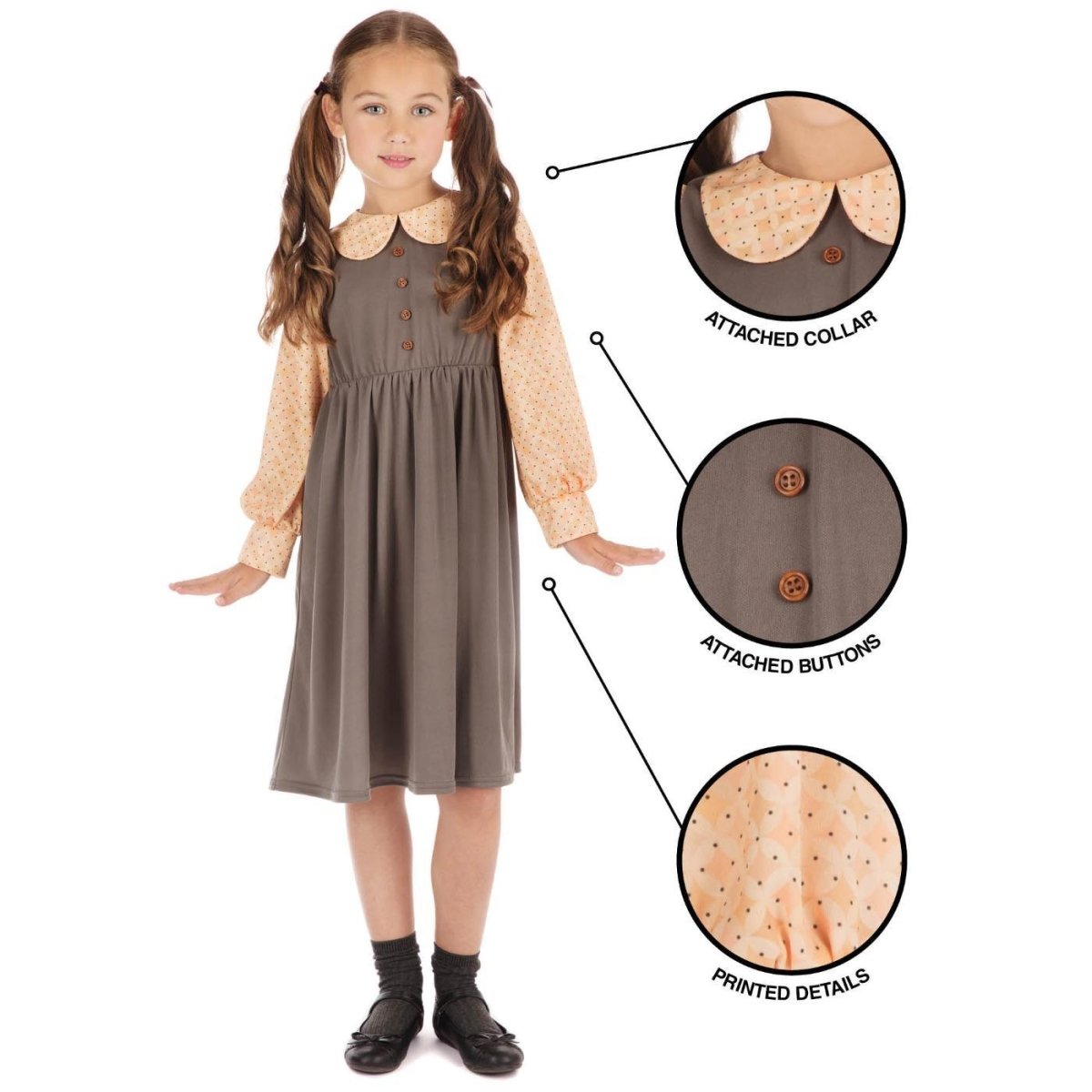 Rubies - Victorian Schoolgirl Costume - Girls - Fancy Dress Central