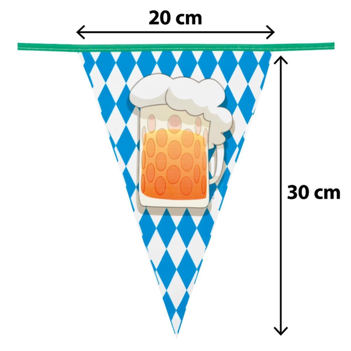 Boland - 6m Beer Party Triangular Bunting - Fancy Dress Central