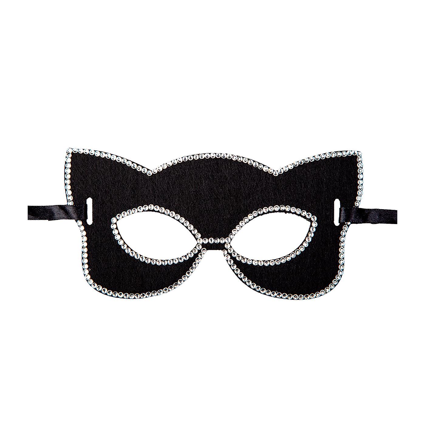 Wicked Costumes - Sexy Cat Mask with Diamante Trim - Adult