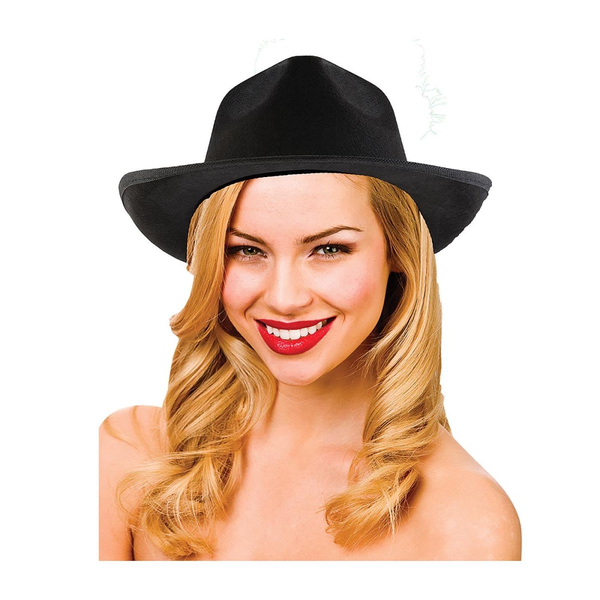 Wicked Costumes Ltd - Classic Fedora Hat (Black) - Adult - Fancy Dress Central