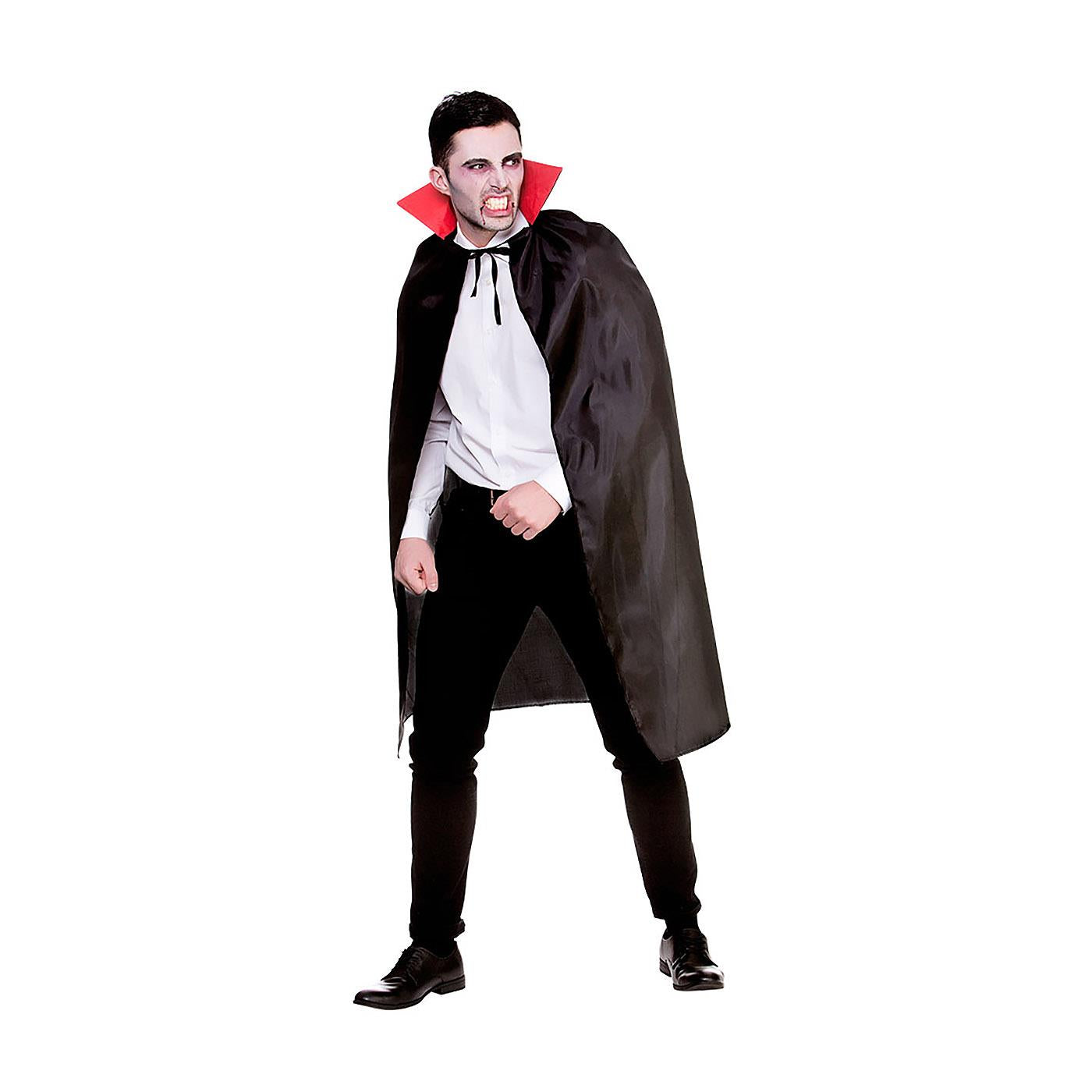 Wicked Costumes - Black Cape with Red Collar - Adult