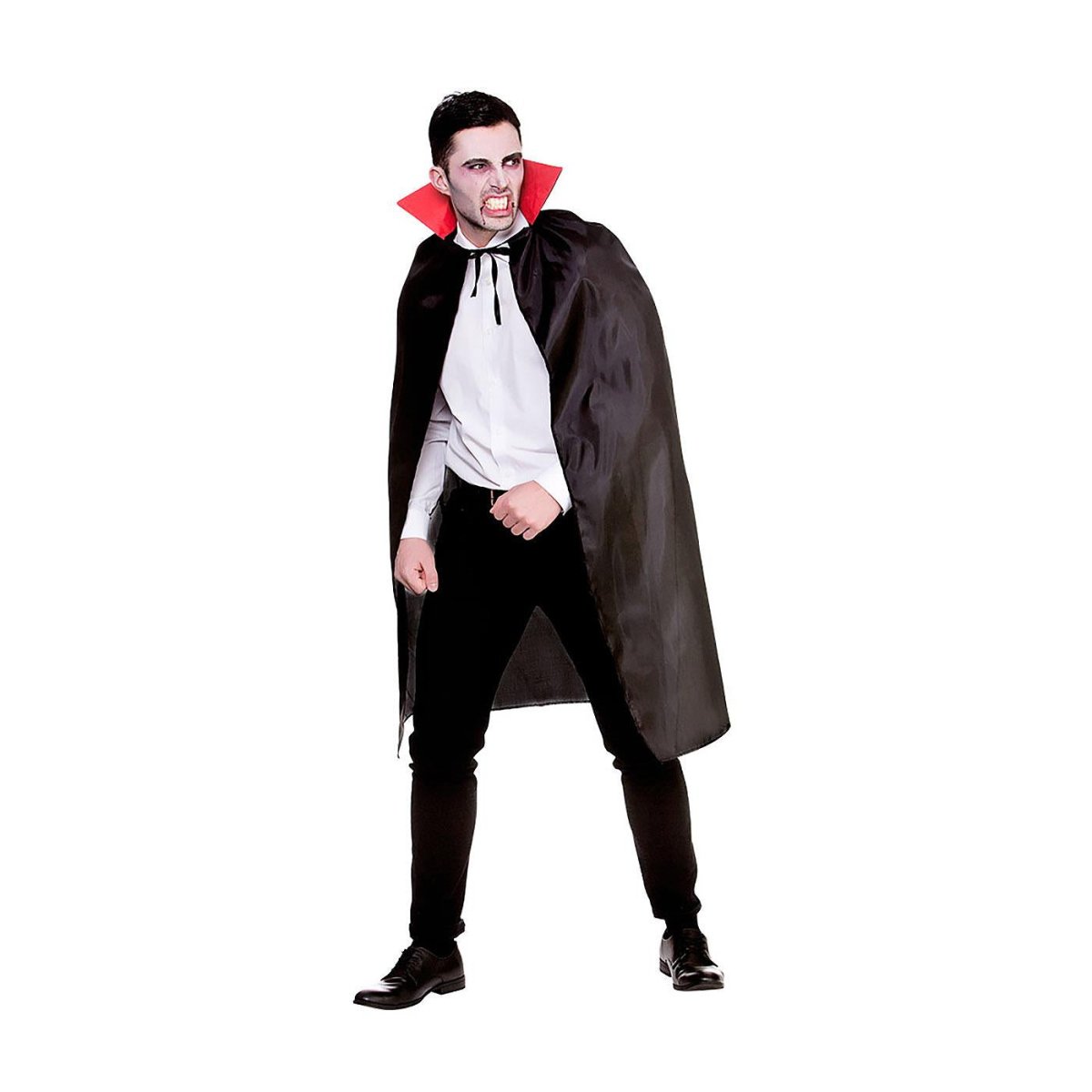 Wicked Costumes Ltd - Black Cape with Red Collar - Adult - Fancy Dress Central