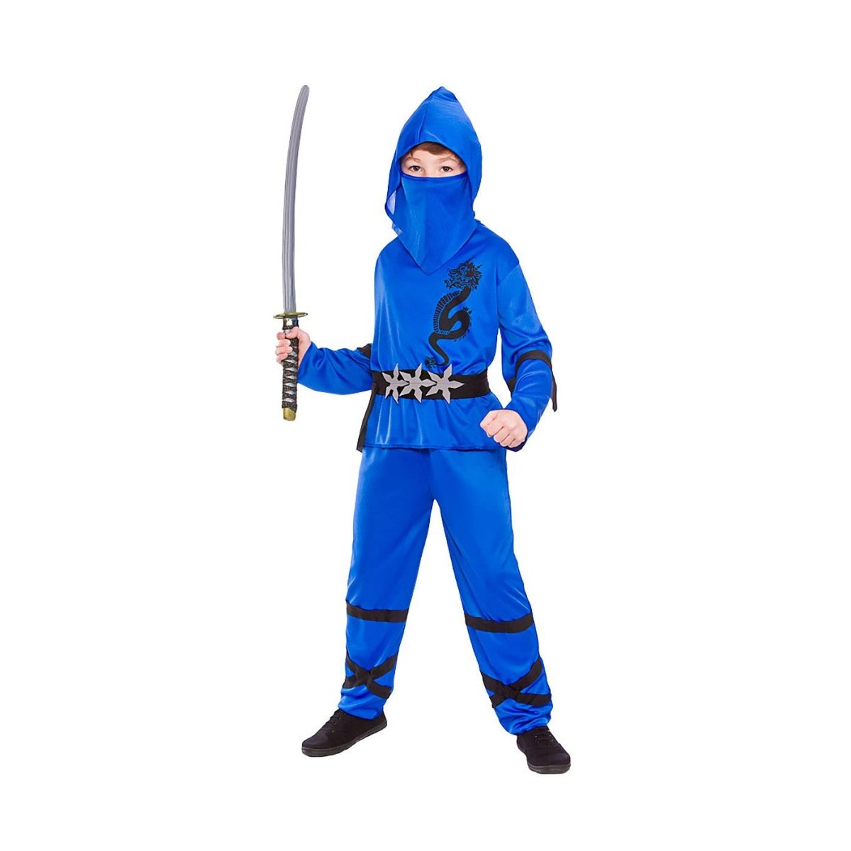 Wicked Costumes - Power Ninja Costume (Blue) - Child - Fancy Dress Central