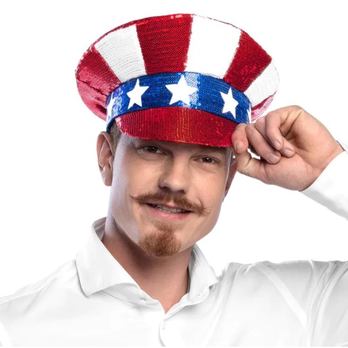 Boland - Sequin USA Hat - Adult - Fancy Dress Central