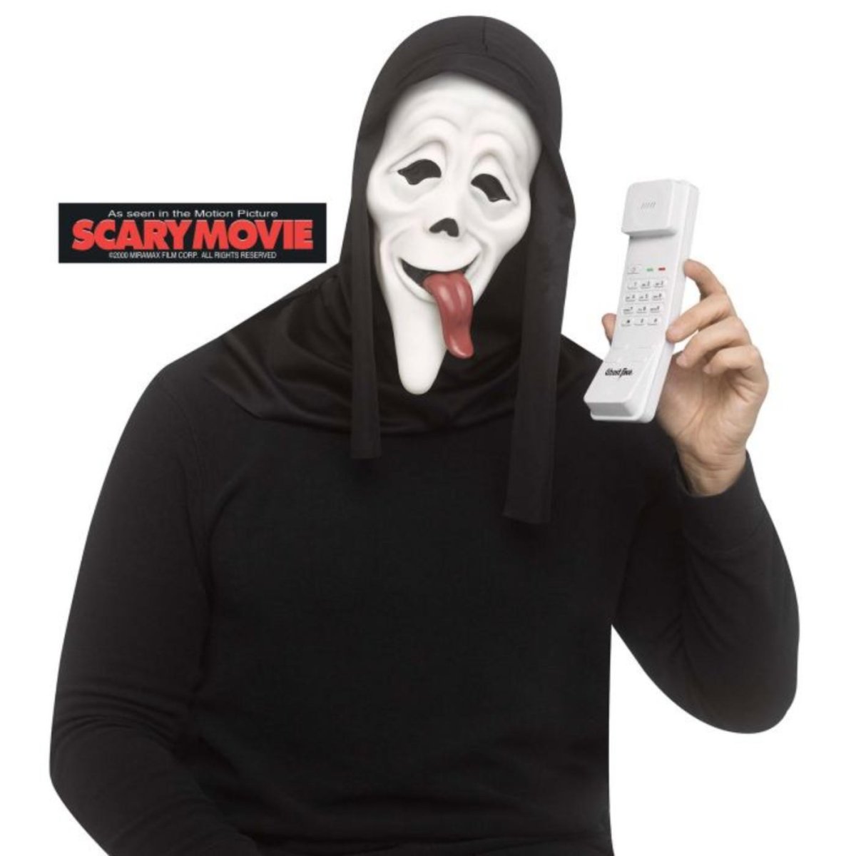 Wicked Costumes Ltd - Scary Movie WASSUP! Mask & Phone Kit - Adult - Fancy Dress Central