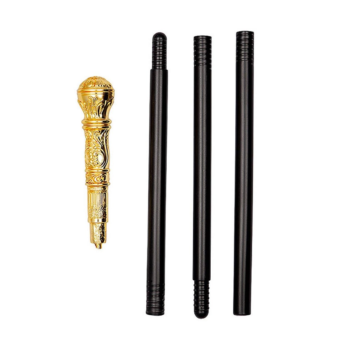 Wicked Costumes Ltd - Gold Topped Cane Gangster Stick (4 Piece) - Adult - Fancy Dress Central