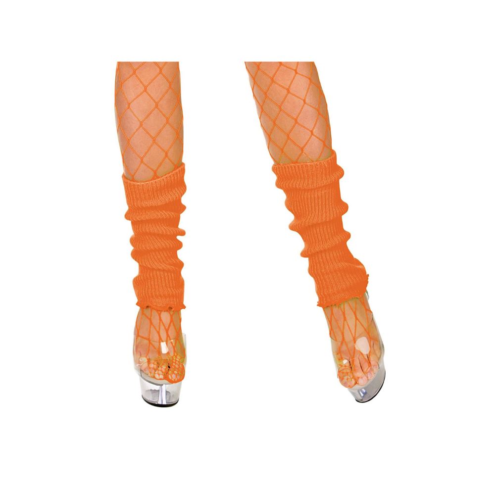 80s Leg Warmers (Neon Orange) - Womens