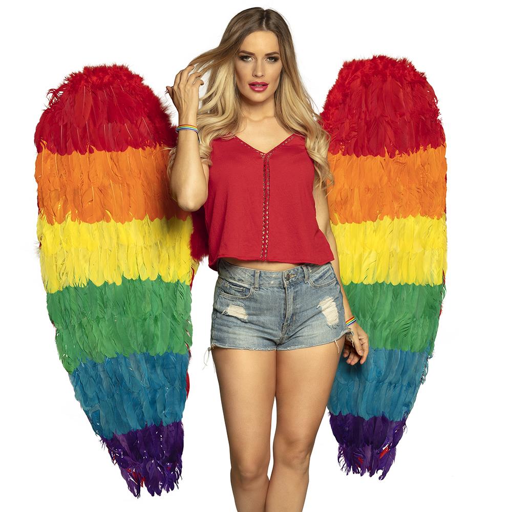 Boland - Angel Wings 120 x 120cm (Rainbow) - Adult - Fancy Dress Central
