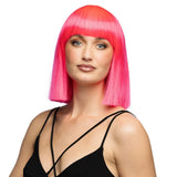 Fancy Dress Central - Bob Wig with Fringe (Pink) - Adult - Fancy Dress Central