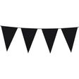 Boland - 10m Giant Coloured Triangular Bunting (Black) - Fancy Dress Central