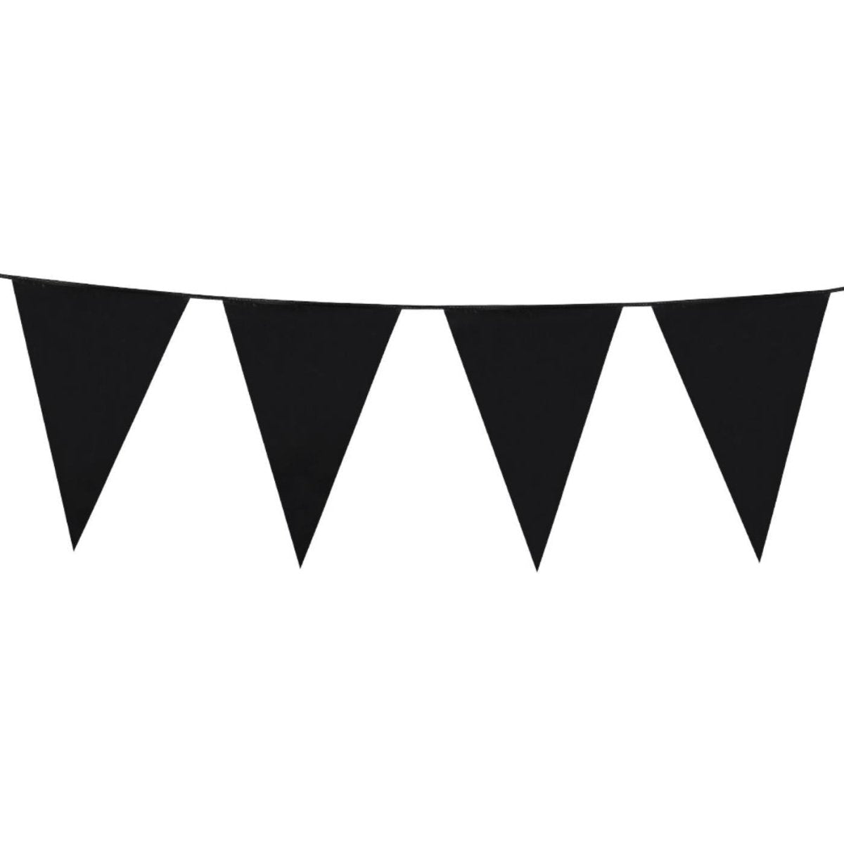 Boland - 10m Giant Coloured Triangular Bunting (Black) - Fancy Dress Central