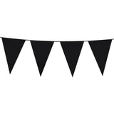 Boland - 10m Giant Coloured Triangular Bunting (Black) - Fancy Dress Central