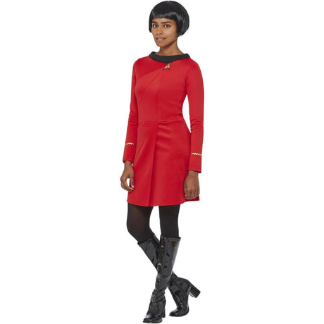 Smiffys - Star Trek Original Series Operations Uniform Costume (Red) - Women - Fancy Dress Central