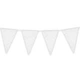 Boland - 10m Giant Coloured Triangular Bunting (White) - Fancy Dress Central