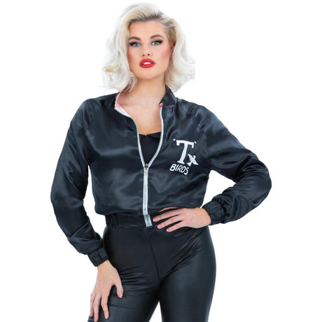 Smiffys - Grease Pink Ladies T-Birds Jacket - Women - Fancy Dress Central