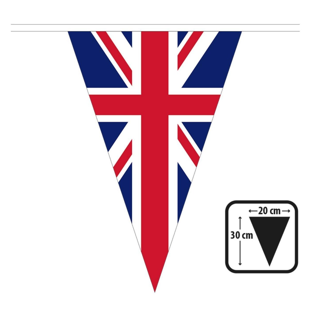 Boland - 10m Union Jack Triangular Bunting - Fancy Dress Central