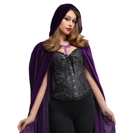Wicked Costumes - Satin Patterned Corset (Black) - Women - Fancy Dress Central
