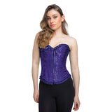 Satin Patterned Corset (Purple) - Women